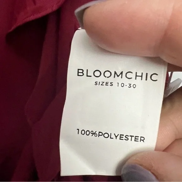 BloomChic Plum Square-Neck Ruffle Midi Dress - Picture 8 of 8